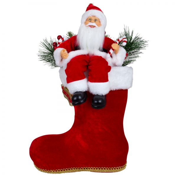 Weihnachtsmann 45cm im Stiefel mit LED