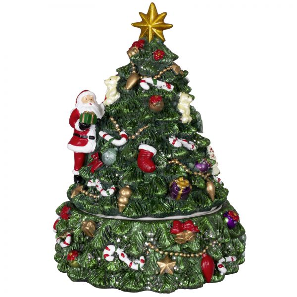 Spieluhr Weihnachtsbaum 15cm mit Weihnachtsmann
