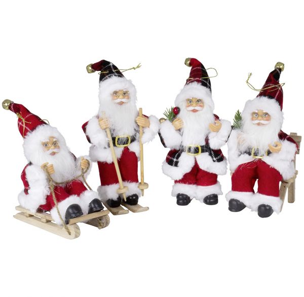 Weihnachtsmann 18cm, 4er Set, 4 Designs