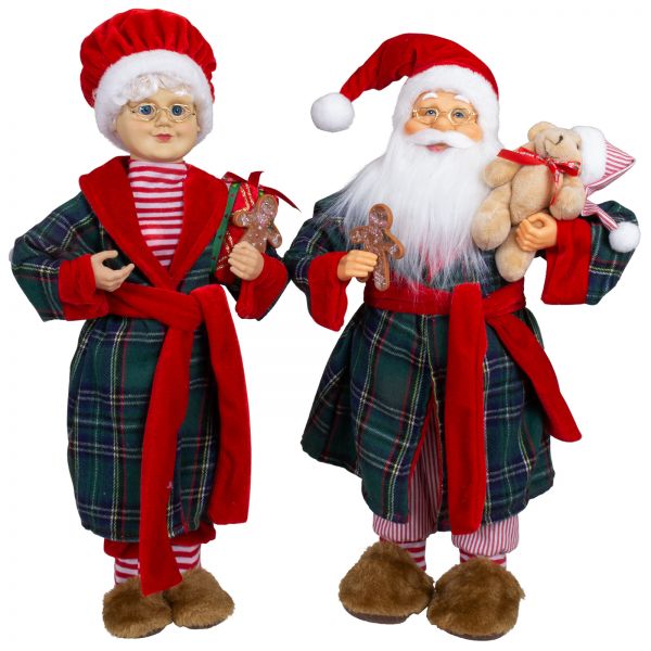 Weihnachtsfrau und Weihnachtsmann 45cm, 2 Designs, stehend